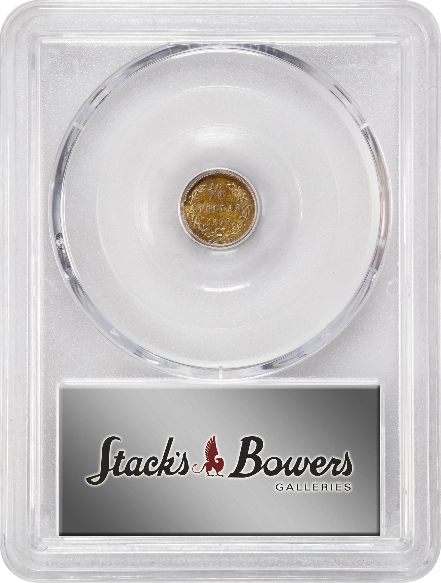 image for: 1870 Round 50 Cents. BG-1047. Rarity-4+. Liberty Head. EF Details--Bent (PCGS).