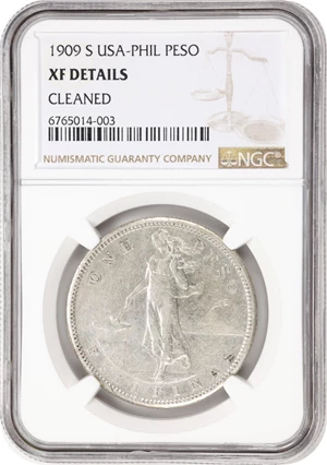 image for: 1909-S One Peso. EF Details--Cleaned (NGC).