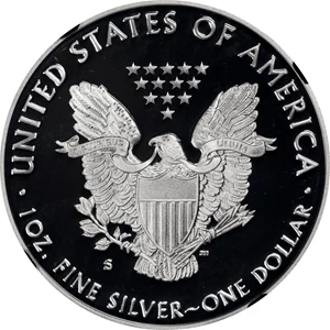 image for: 2020-S Silver Eagle. First Day of Issue. Proof-70 Ultra Cameo (NGC). 12th Chief Engraver John M. Mercanti Signature.