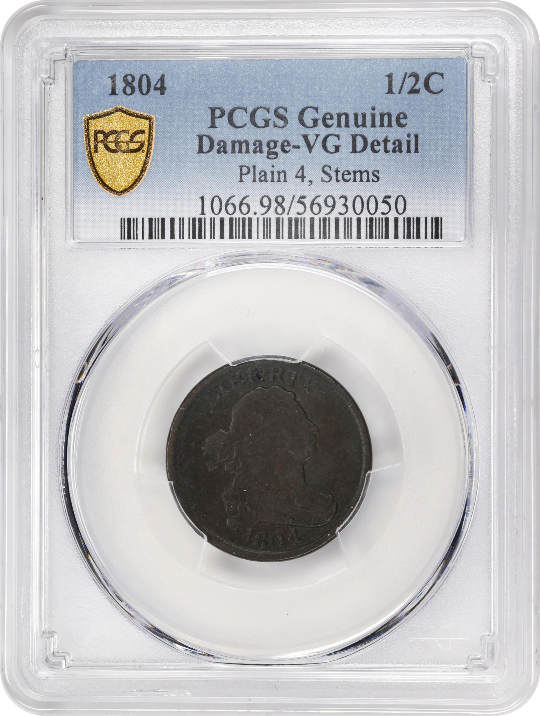 1804 1/2c Plain 4, Stems MS BN AG3 BN thumbnail 7