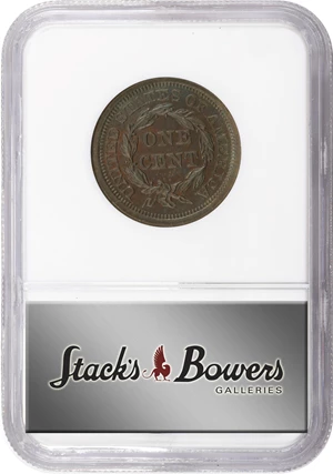 image for: 1854 Braided Hair Cent. N-8. Rarity-1. MS-64 BN (NGC).