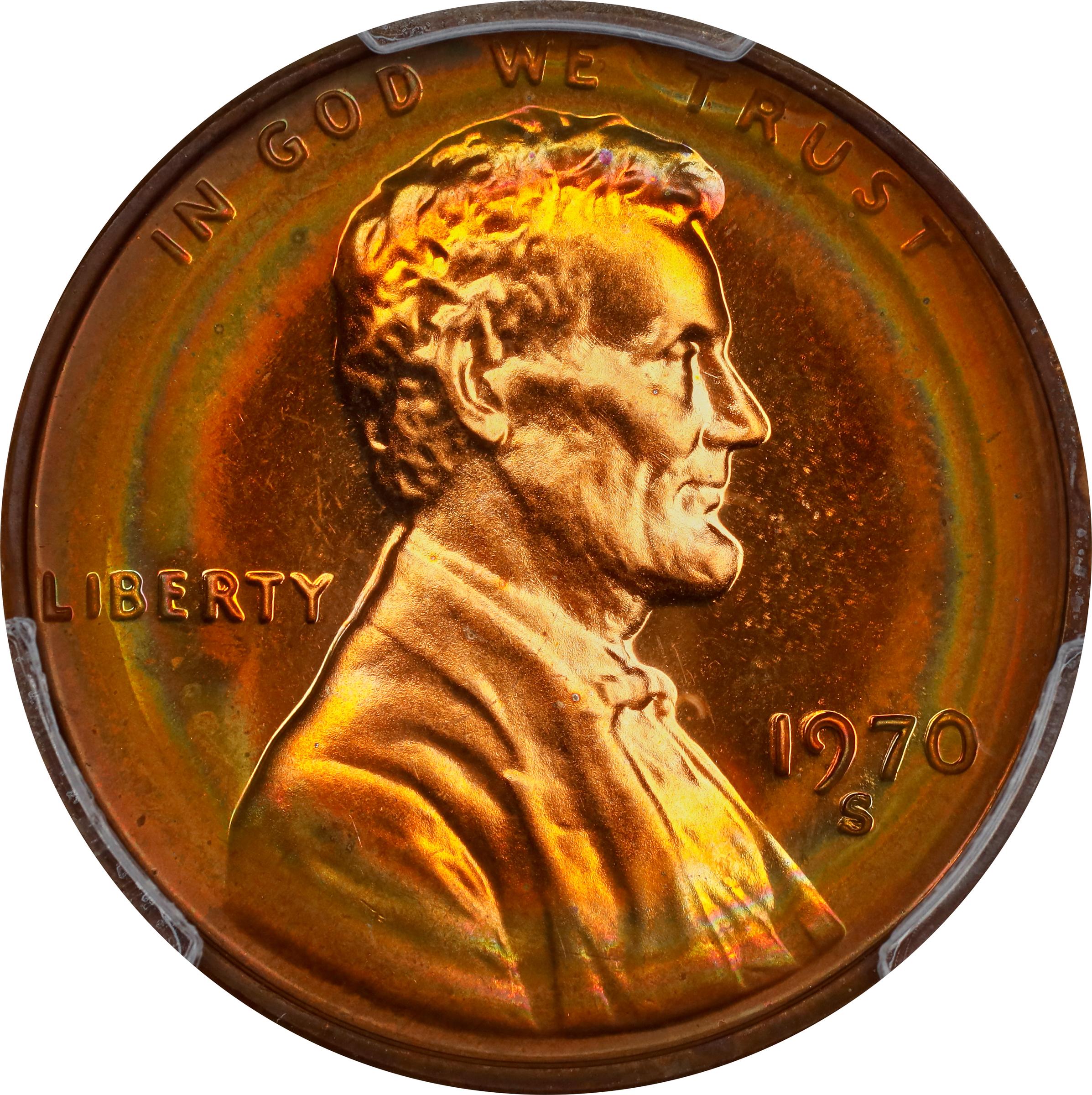 image for: 1970-S Lincoln Cent. Proof-68 RB (PCGS).