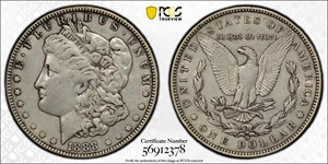 image for: 1888-O Morgan Silver Dollar. VAM-4. Top 100 Variety. Doubled Die Obverse, Hot Lips. EF-45 (PCGS).