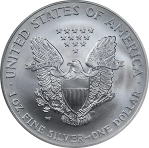 image for: 2008-W Silver Eagle. Reverse of 2007. MS-70 (NGC).