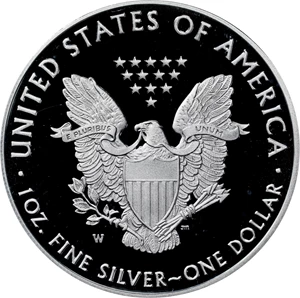 image for: 2020-W Silver Eagle. 75th Anniversary of the End of World War II V75 Privy Mark. First Strike. Proof-70 Deep Cameo (PCGS).