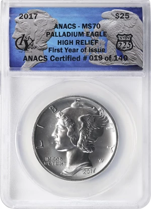 image for: 2017 Palladium Eagle. MS-70 (ANACS).