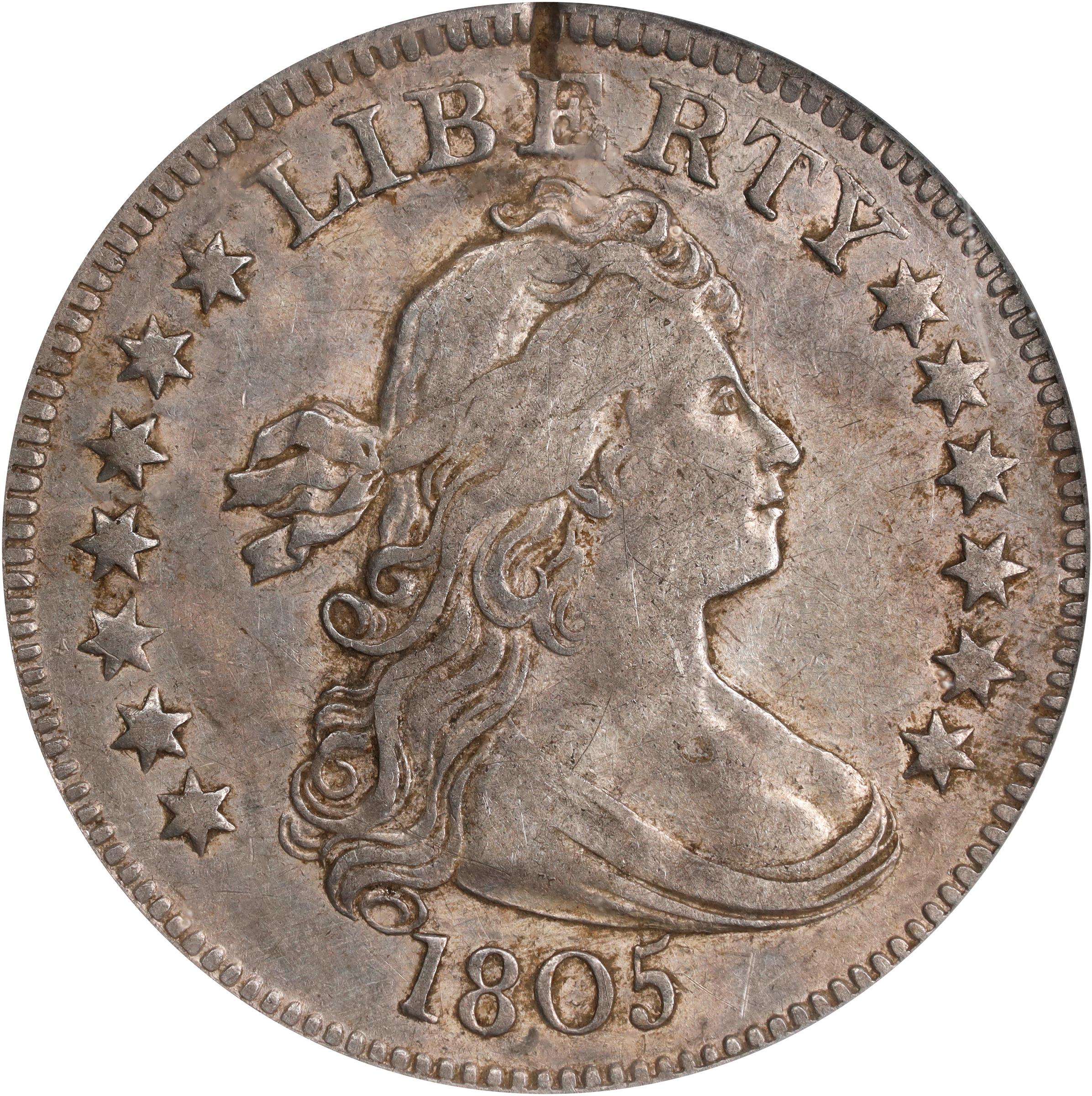 image for: 1805 Draped Bust Quarter. B-5. Rarity-5-. Genuine (NCS).