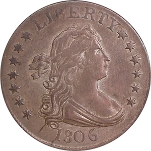 image for: 1806 Draped Bust Quarter. B-3. Rarity-1. AU-58 (NGC). CAC.