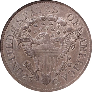 image for: 1806 Draped Bust Quarter. B-3. Rarity-1. AU-58 (NGC). CAC.