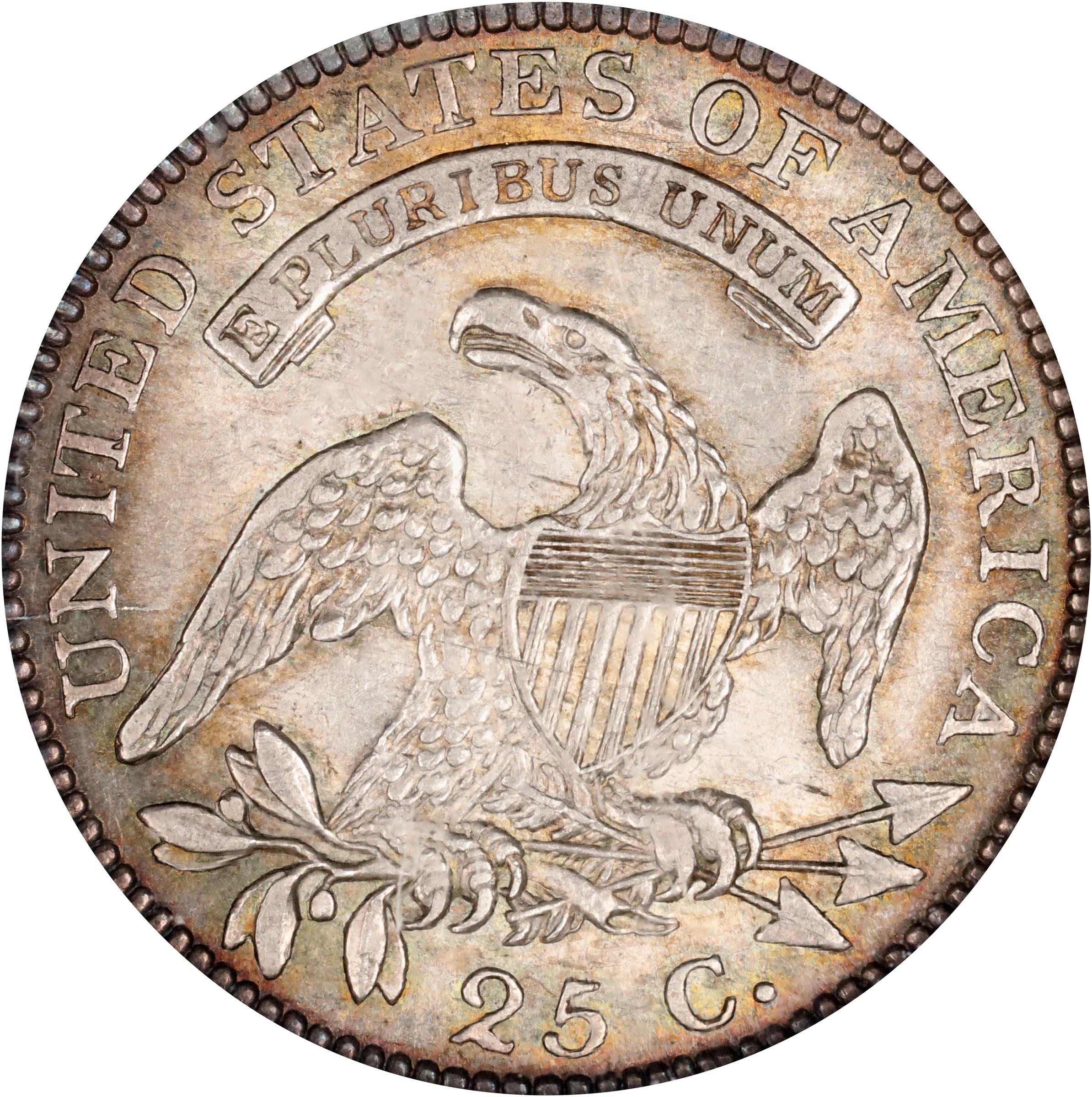 image for: 1818 Capped Bust Quarter. B-7. Rarity-4+. AU-58 (NGC). CAC.