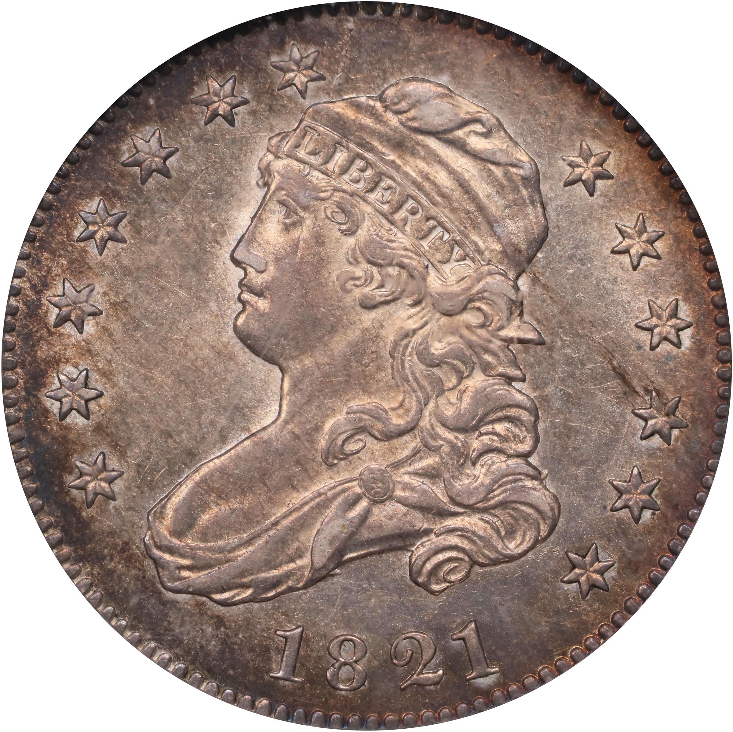 image for: 1821 Capped Bust Quarter. B-1. Rarity-4. MS-62 (NGC).