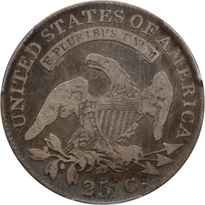 image for: 1825/4/2 Capped Bust Quarter. B-3. Rarity-3. Good-6 (PCGS).