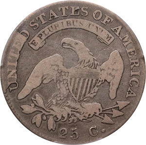 image for: 1825/4/2 Capped Bust Quarter. B-3. Rarity-3. VG-8 (PCGS).