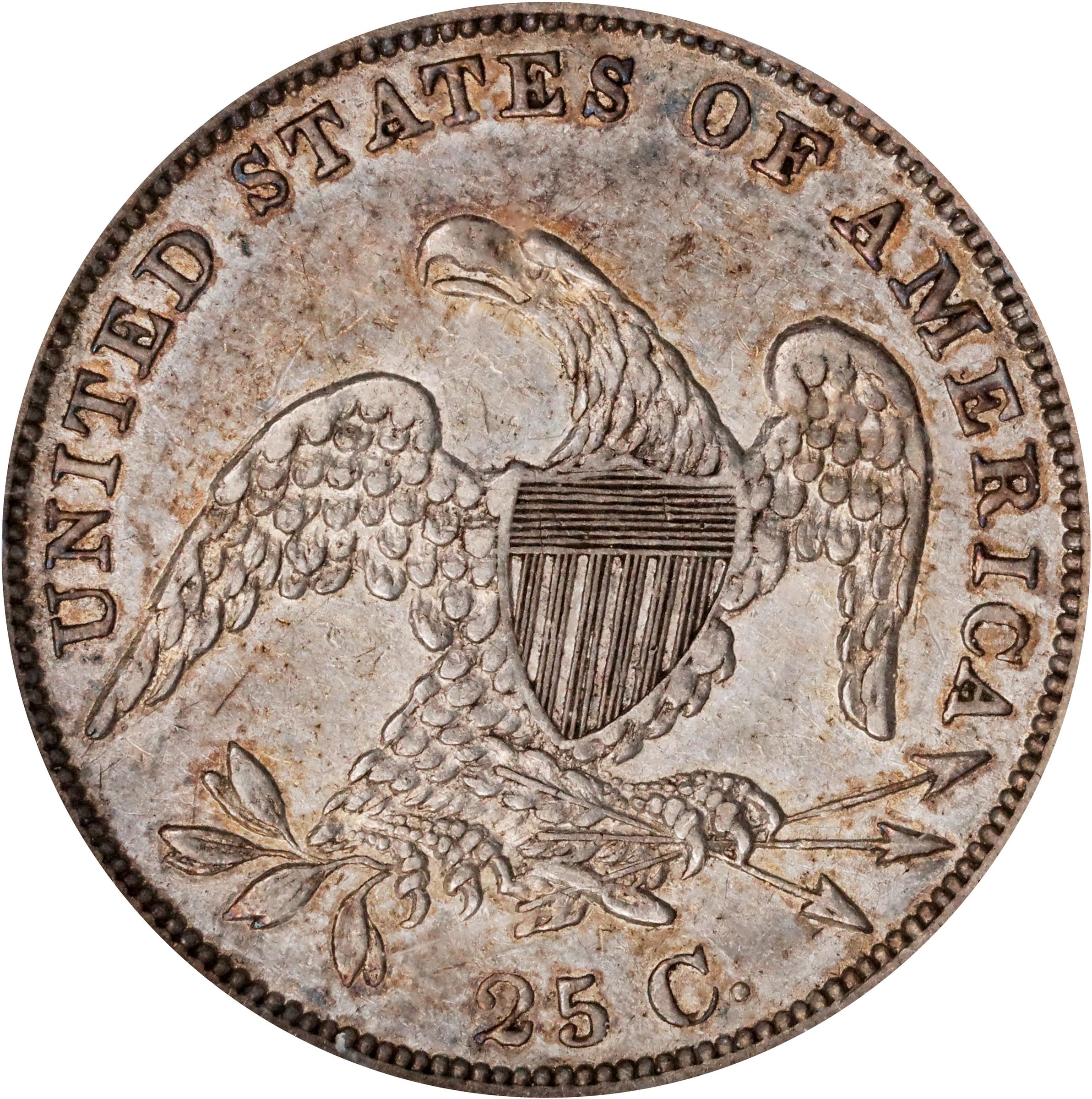 image for: 1835 Capped Bust Quarter. B-5. Rarity-3. AU-50 (NGC).
