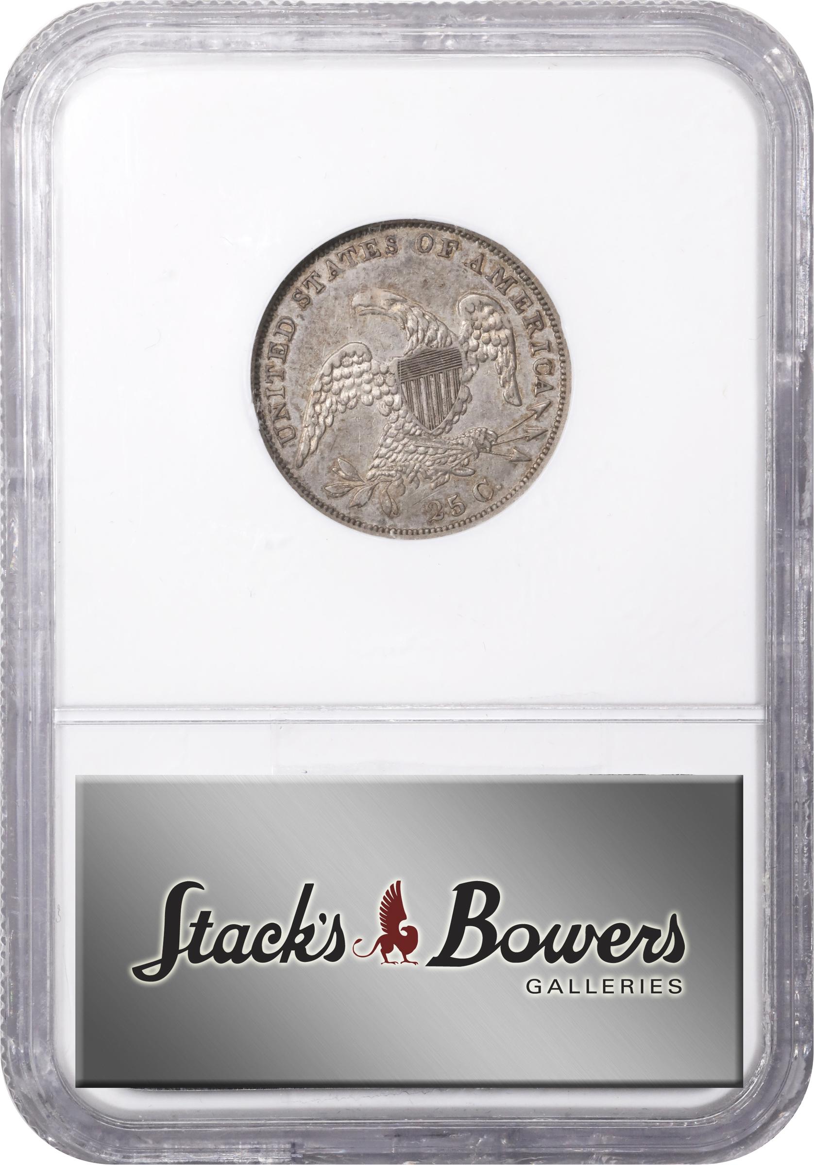 image for: 1835 Capped Bust Quarter. B-5. Rarity-3. AU-50 (NGC).