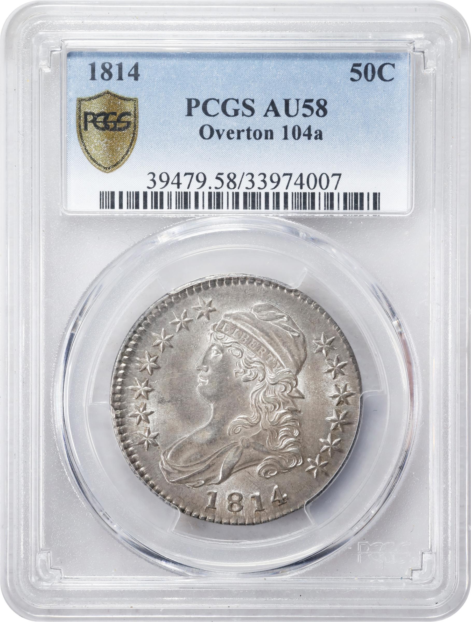 image for: 1814 Capped Bust Half Dollar. O-104a. Rarity-2. AU-58 (PCGS).