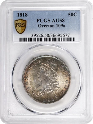 image for: 1818 Capped Bust Half Dollar. O-109a. Rarity-2. AU-58 (PCGS).