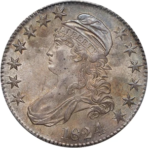 image for: 1824/4 Capped Bust Half Dollar. O-109. Rarity-2. MS-62 (PCGS).
