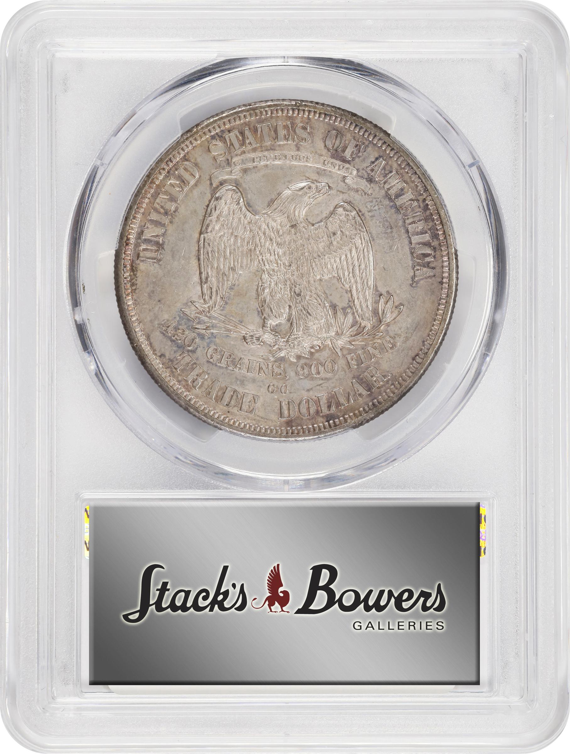 image for: 1876-CC Trade Dollar. Type I/I. Coxe-1, FS-801. Tall CC. Doubled Die Reverse. MS-62 (PCGS). CAC.