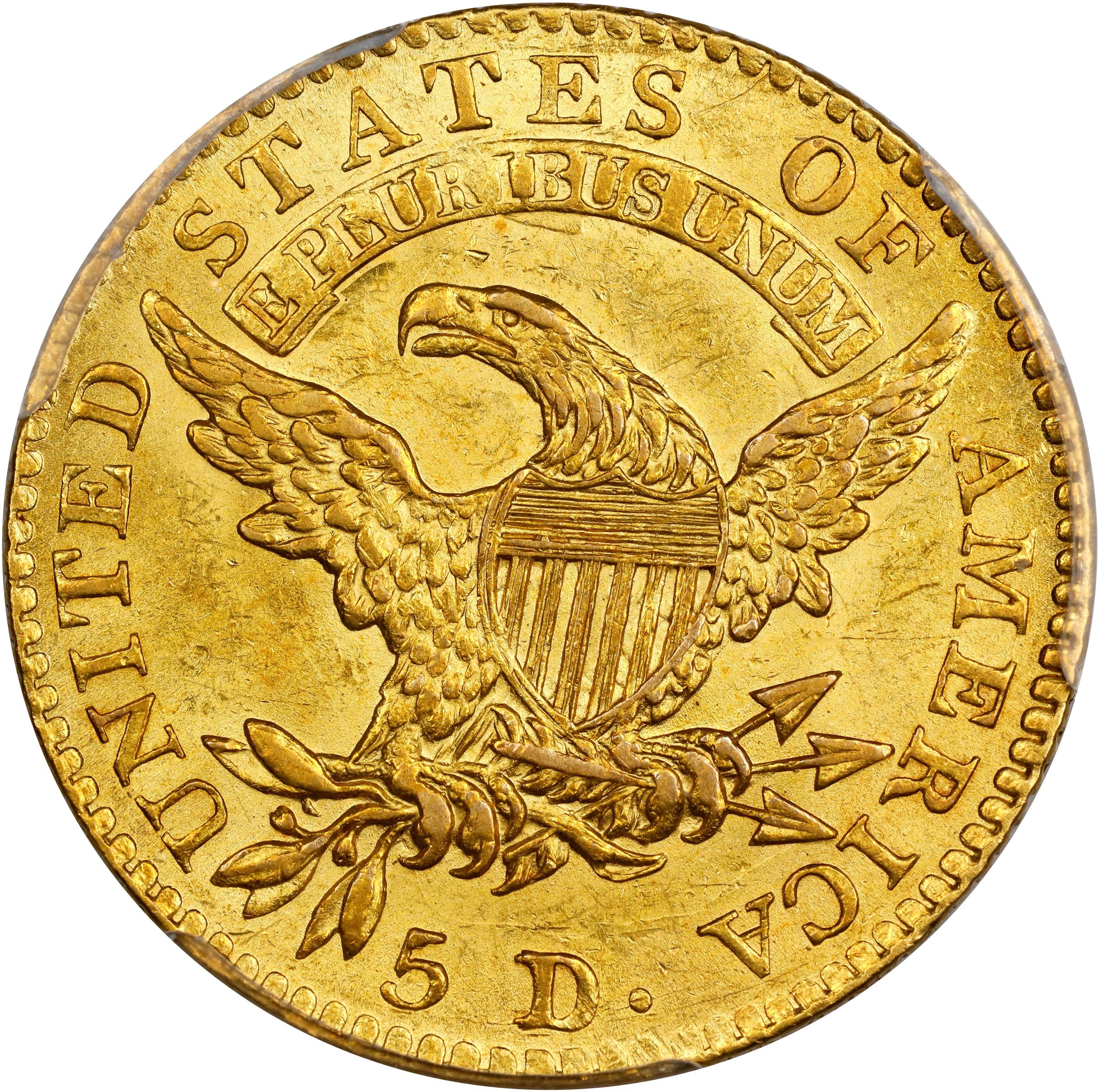 image for: 1814/3 Capped Head Left Half Eagle. BD-1. Rarity-4+. MS-62+ (PCGS). CAC. CMQ.