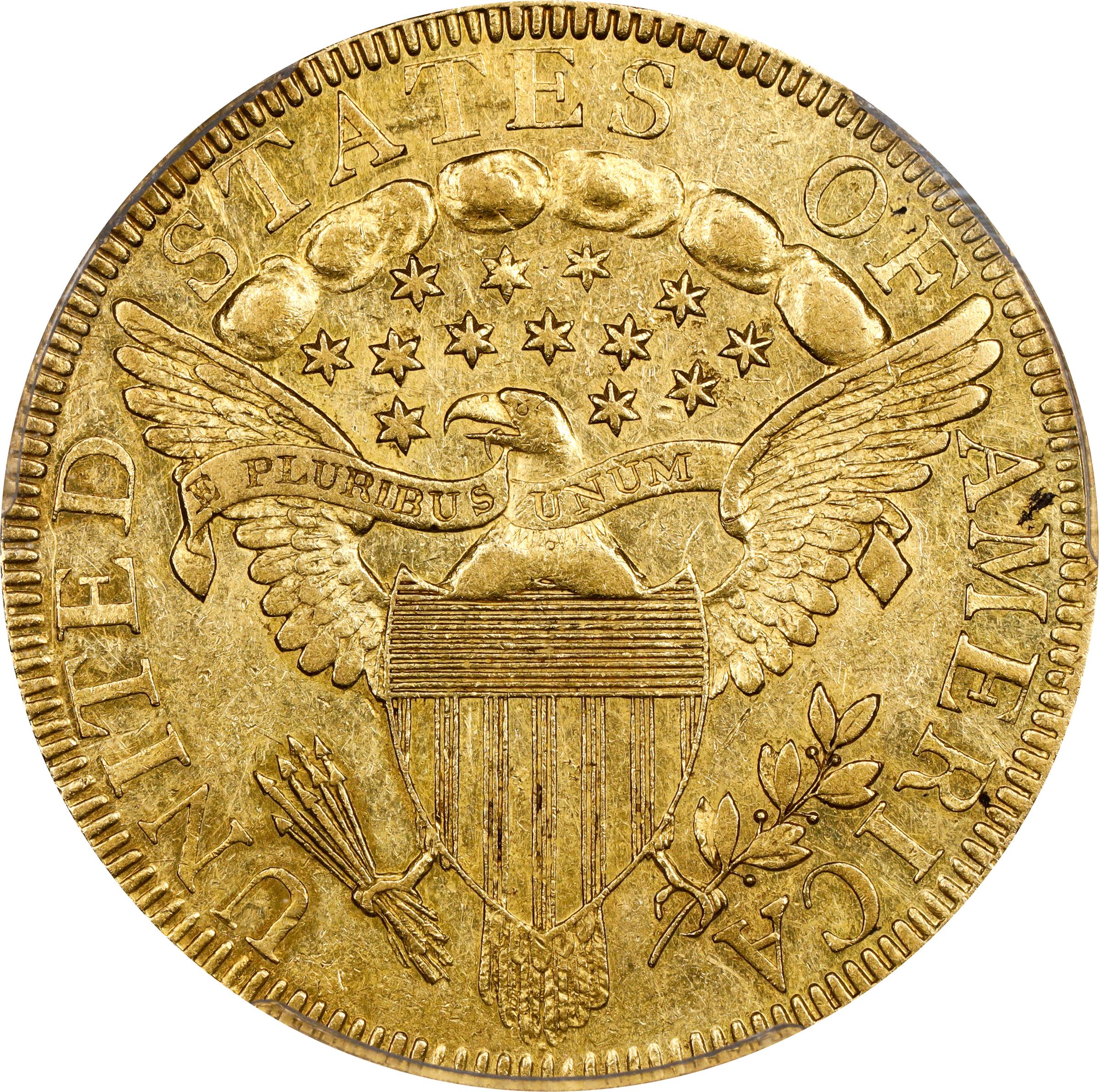 image for: 1797 Capped Bust Right Eagle. Heraldic Eagle. BD-3, Taraszka-11. Rarity-5. AU Details--Scratch (PCGS).