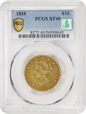 image for: 1838 Liberty Head Eagle. EF-40 (PCGS). CMQ.
