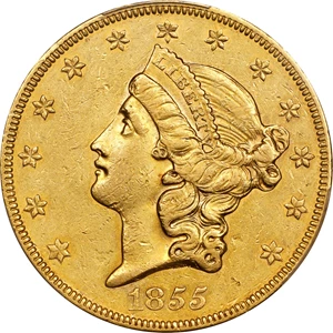 image for: 1855-O Liberty Head Double Eagle. Winter-1. AU-50 (PCGS).