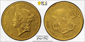 image for: 1855-O Liberty Head Double Eagle. Winter-1. AU-50 (PCGS).