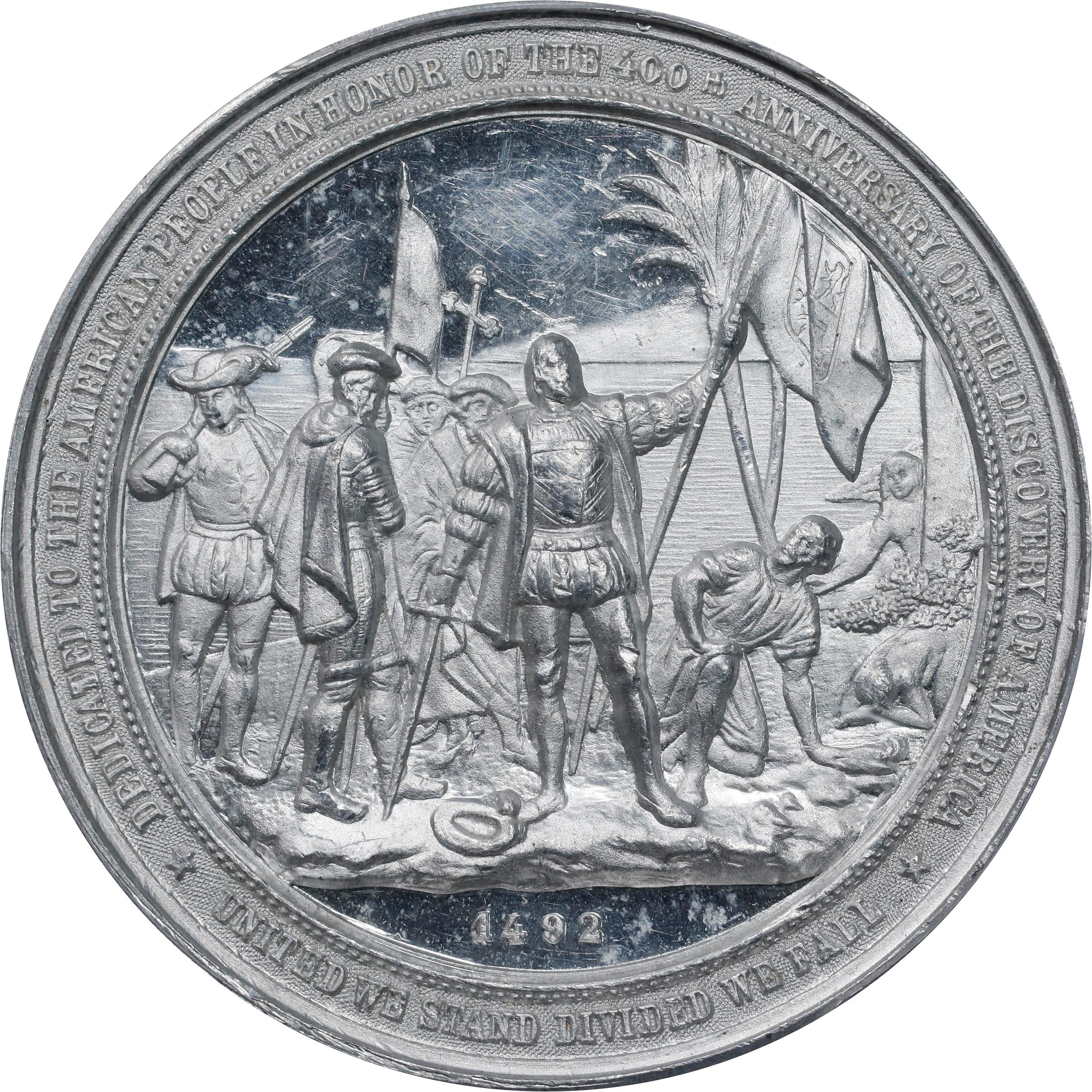 image for: 1892 World's Columbian Exposition. Liberty Head Dollar. HK-222, SH 6-79 AL, Eglit-51. Rarity-3. Aluminum. Proof-62 Deep Cameo (PCGS).