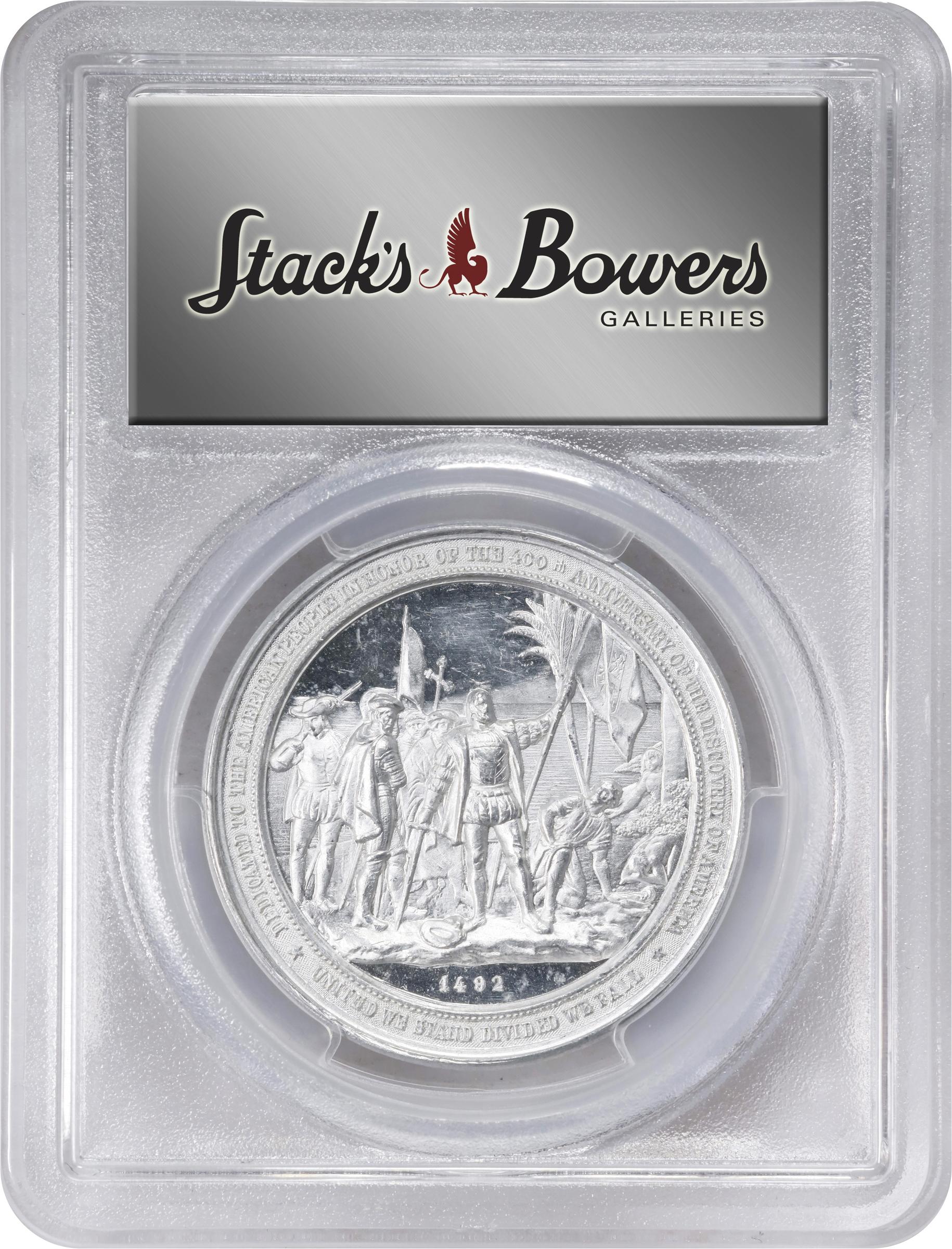 image for: 1892 World's Columbian Exposition. Liberty Head Dollar. HK-222, SH 6-79 AL, Eglit-51. Rarity-3. Aluminum. Proof-62 Deep Cameo (PCGS).