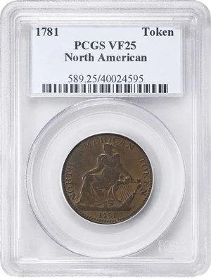 image for: "1781" (ca. 1820) North American Token. W-13980. Rarity-2. VF-25 (PCGS).