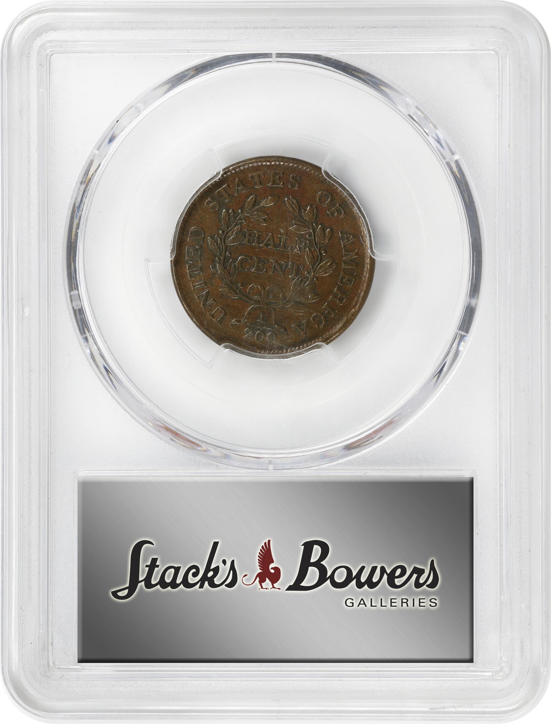 1805 1/2c Small 5, No Stems MS BN AU55 BN thumbnail 4