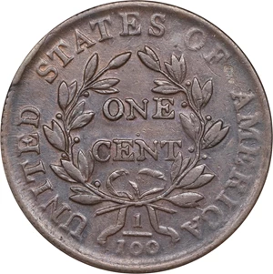 image for: 1807/6 Draped Bust Cent. S-273, B-3. Rarity-1. Large 7, Pointed 1. VF-30 BN (NGC).