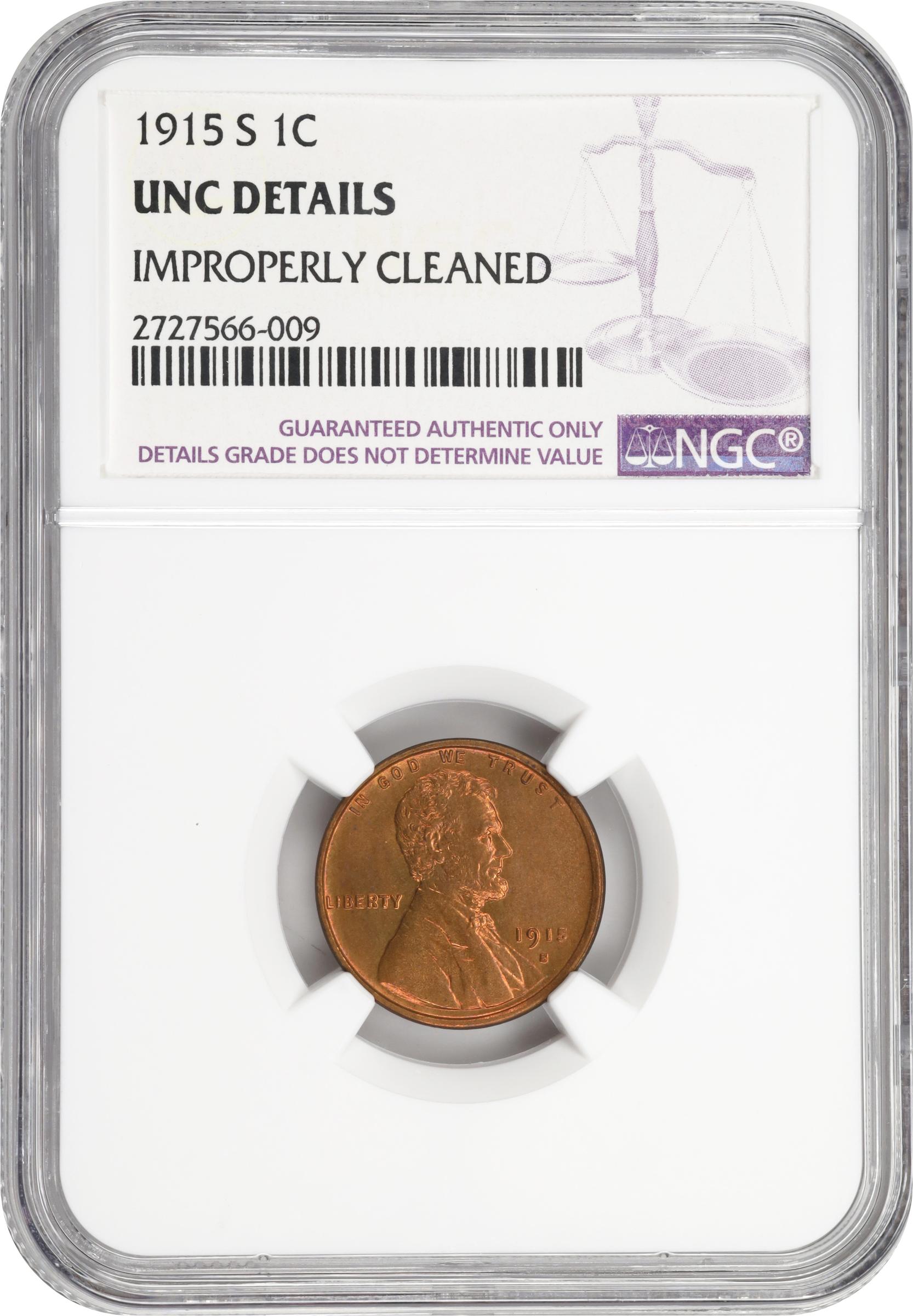 リンカーン銀貨 5オンス GSM 1915 S Lincoln Penny Wheat Reverse BN