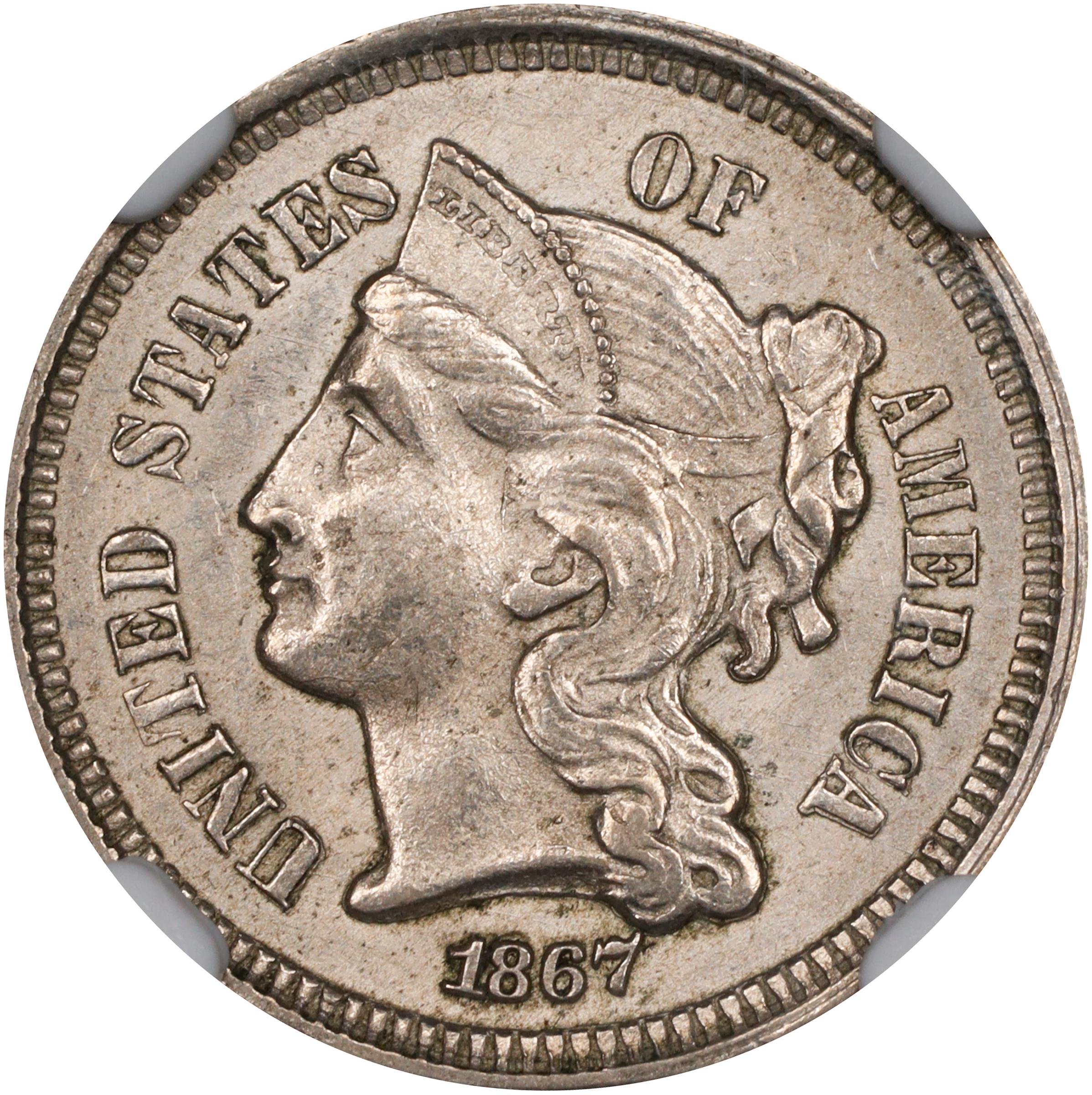 1867 3 Penny Nickel Mint State (MS) Pricing Guide | The Greysheet