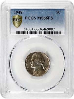 image for: 1948 Jefferson Nickel. MS-66 FS (PCGS).
