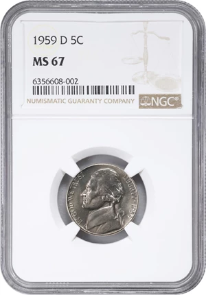 image for: 1959-D Jefferson Nickel. MS-67 (NGC).