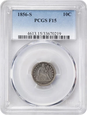 image for: 1856-S Liberty Seated Dime. Fine-15 (PCGS).
