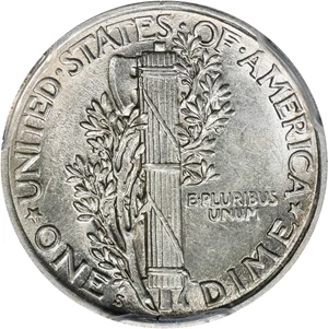 image for: 1920-S Mercury Dime. AU-58 (PCGS).