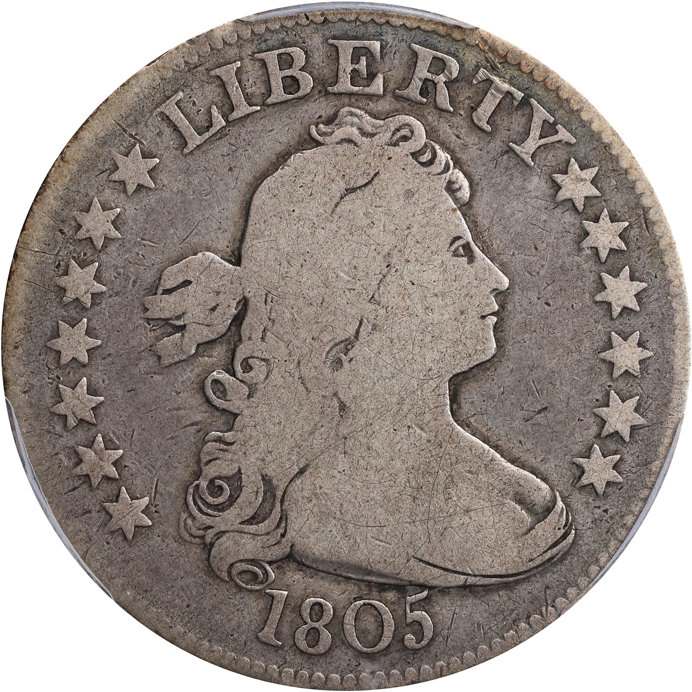 image for: 1805 Draped Bust Quarter. B-5. Rarity-5-. VG-8 (PCGS).