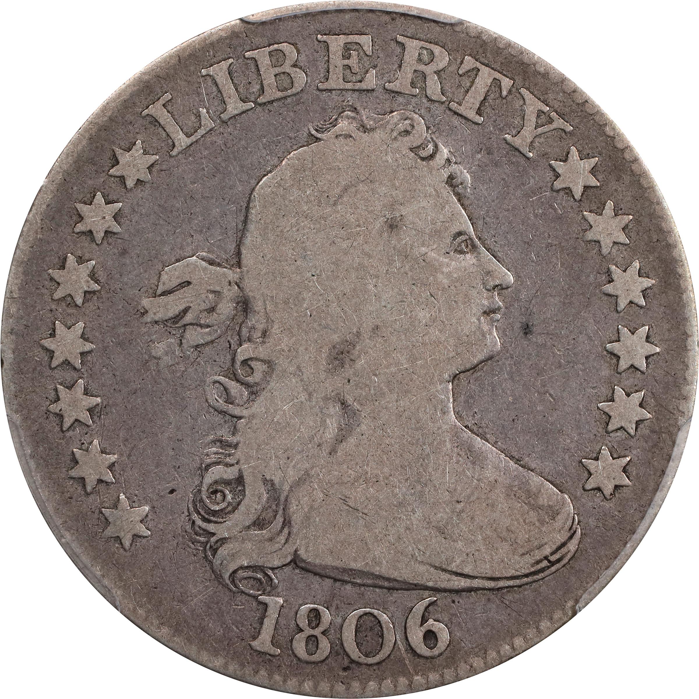 image for: 1806 Draped Bust Quarter. B-7. Rarity-5. Good-6 (PCGS).