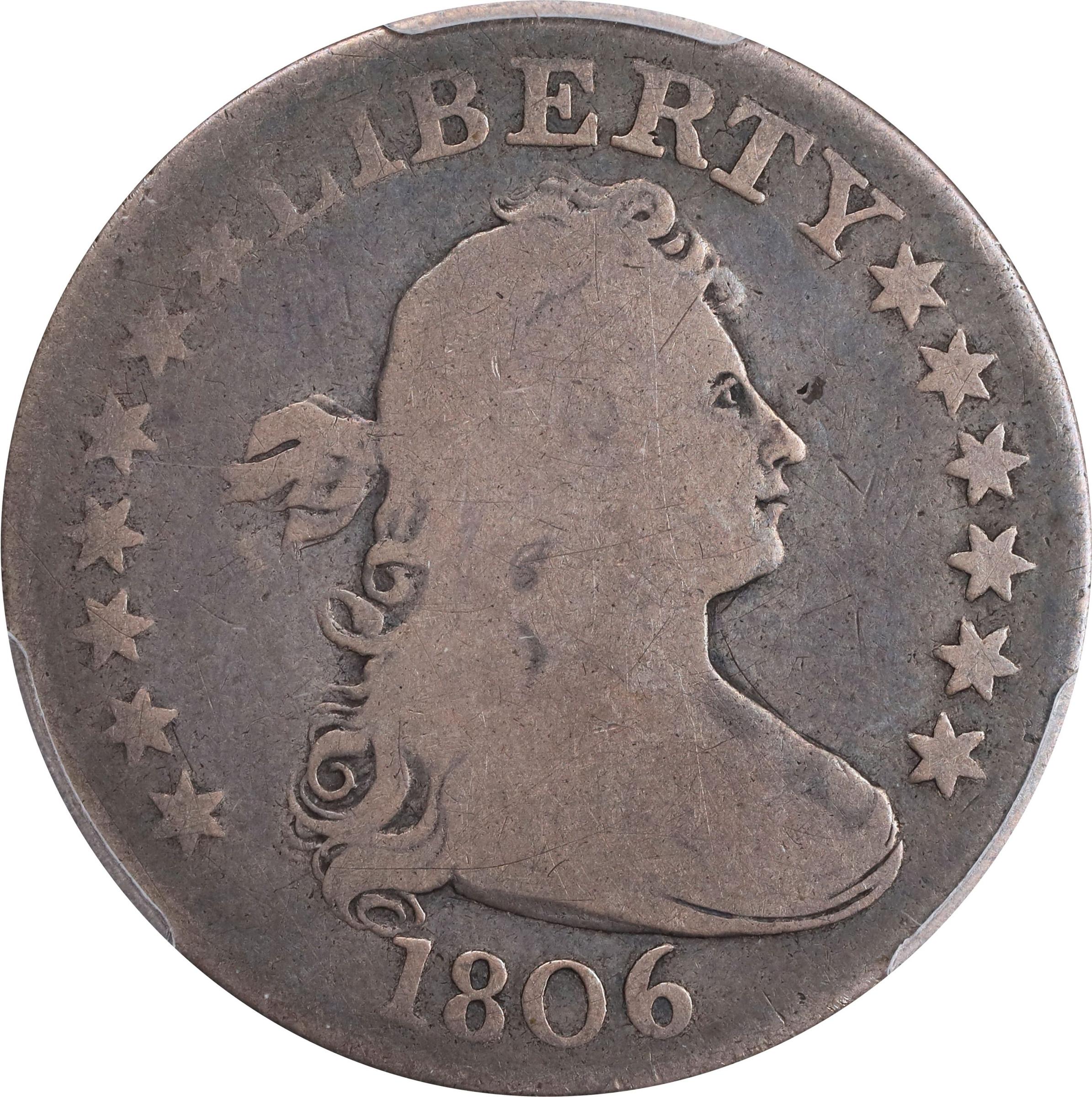 image for: 1806 Draped Bust Quarter. B-10. Rarity-5. Good-4 (PCGS).