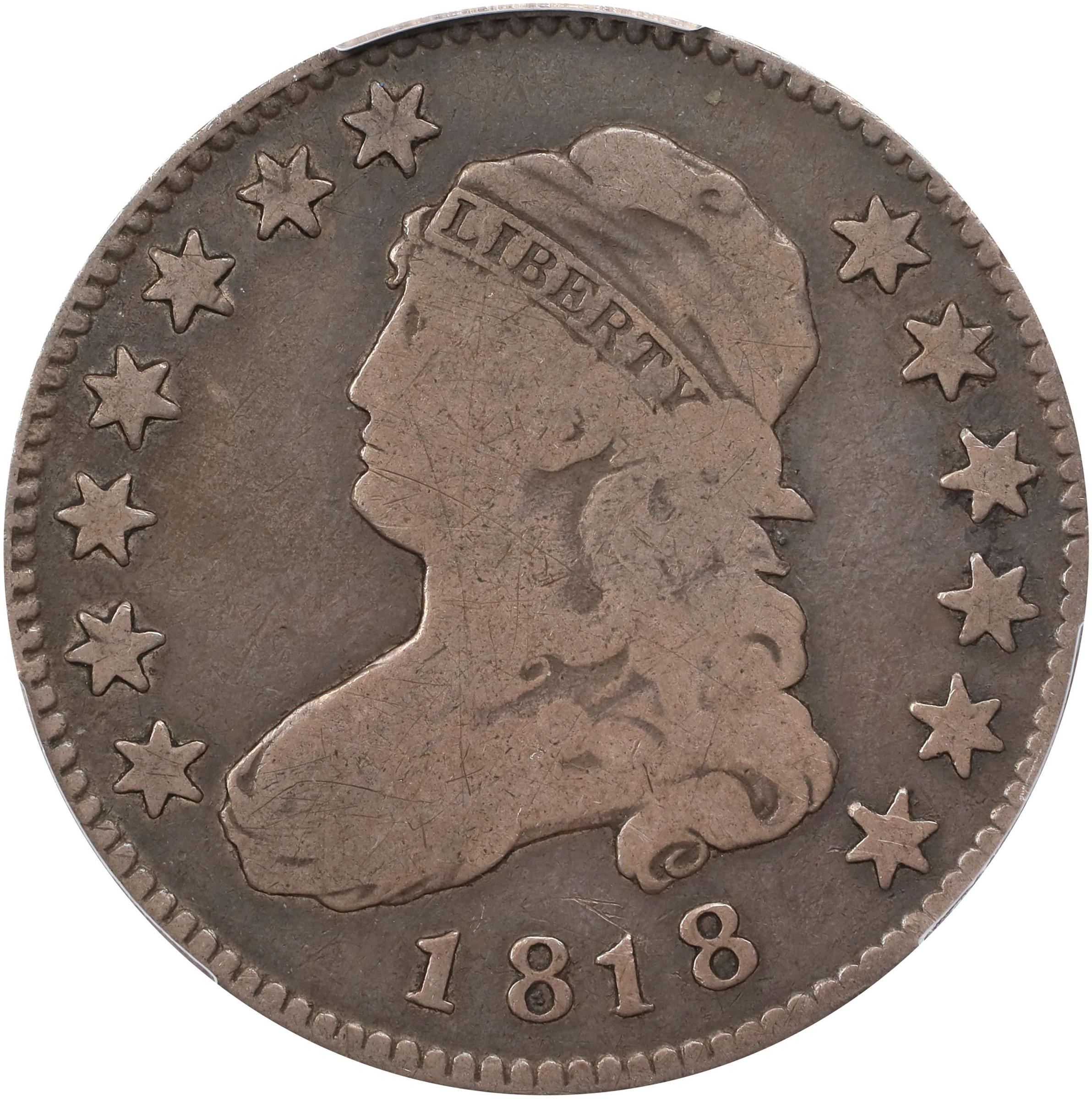 image for: 1818 Capped Bust Quarter. B-6. Rarity-4+. VG-8 (PCGS).