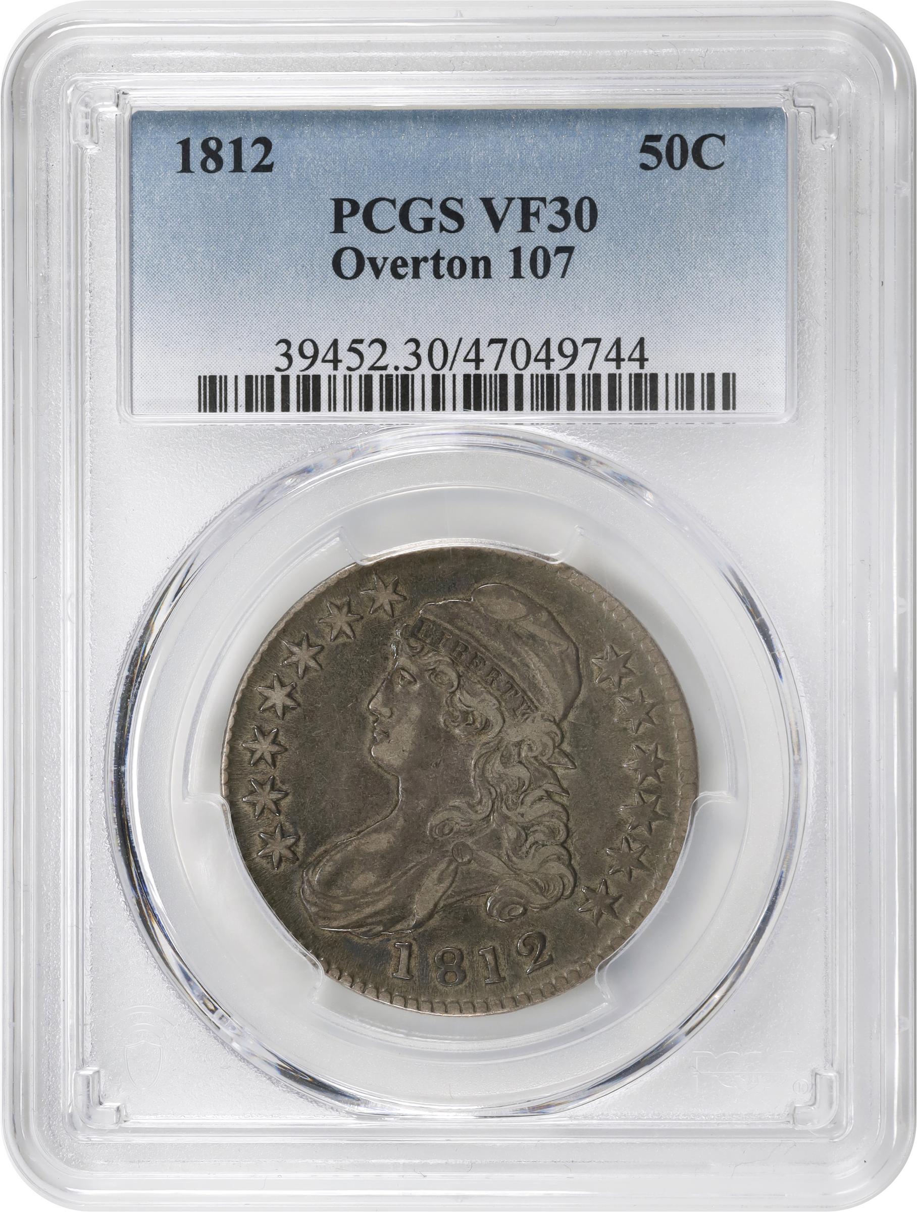 image for: 1812 Capped Bust Half Dollar. O-107. Rarity-2. VF-30 (PCGS).