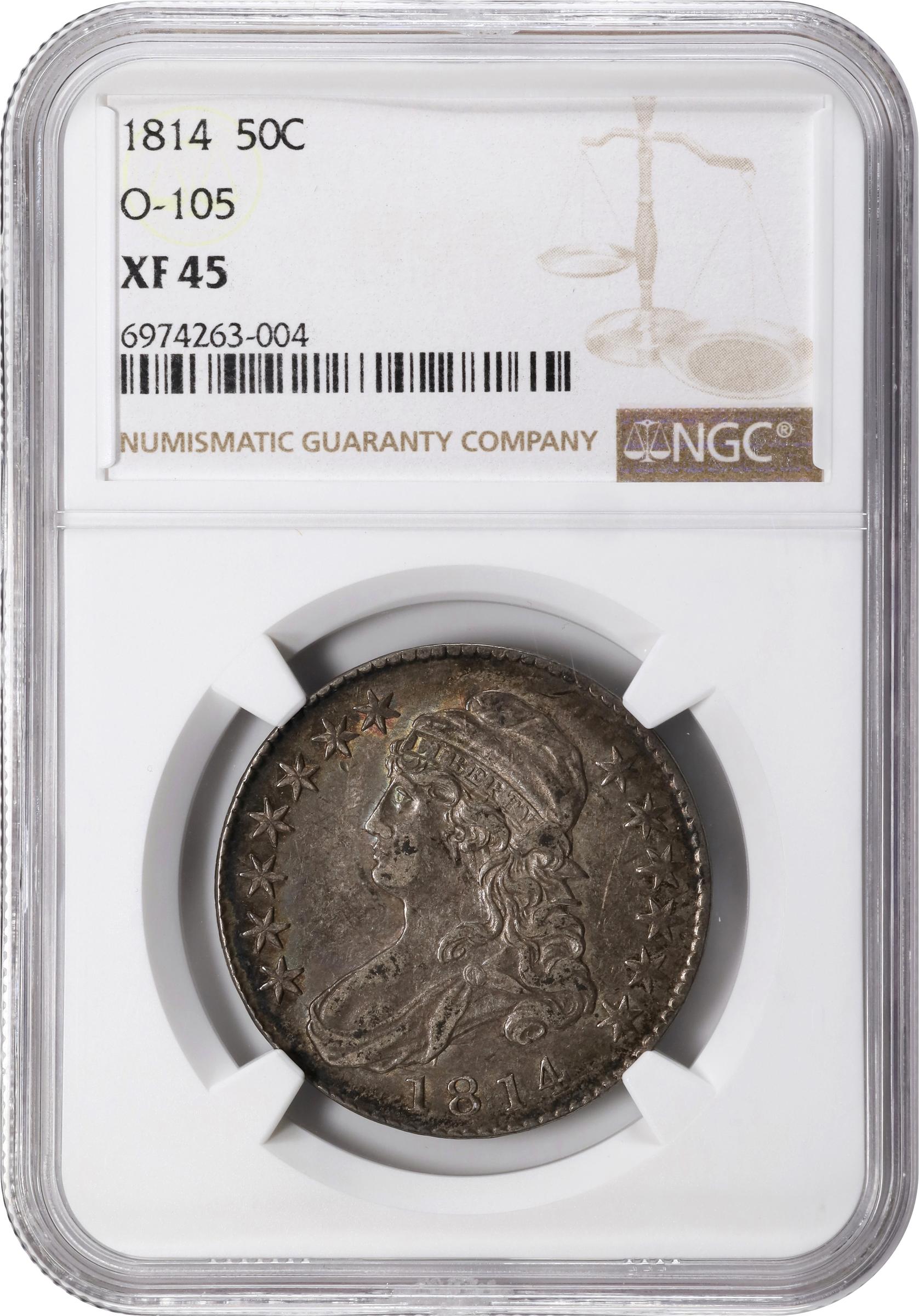 image for: 1814 Capped Bust Half Dollar. O-105. Rarity-2. EF-45 (NGC).