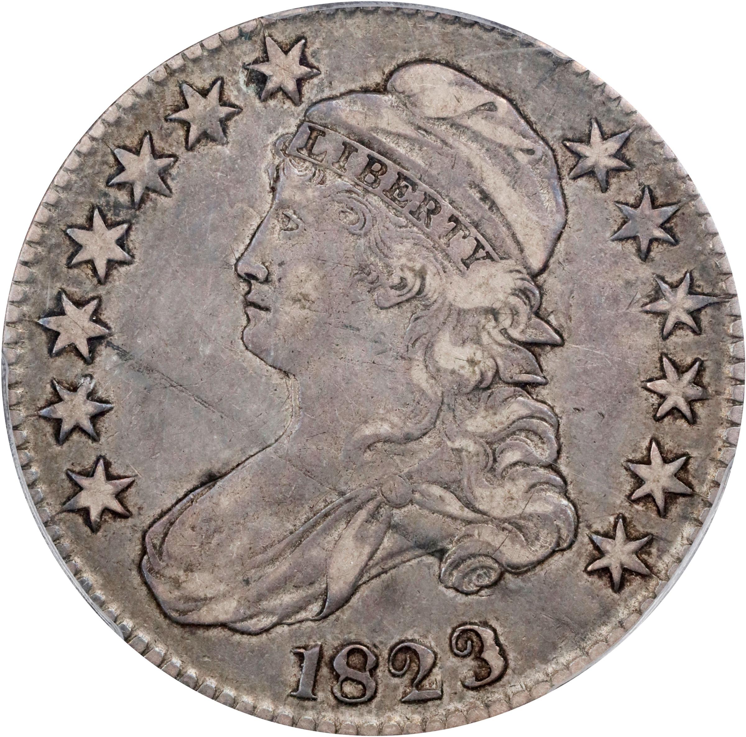 image for: 1823 Capped Bust Half Dollar. O-110a. Rarity-1. Ugly 3. VF-30 (PCGS). CAC.