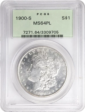image for: 1900-S Morgan Silver Dollar. MS-64 PL (PCGS). OGH.
