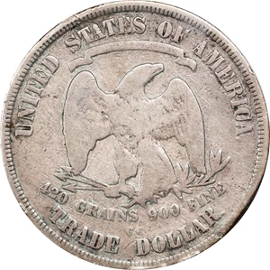 image for: 1876-CC Trade Dollar. Type I/I. FS-801. Tall CC. Doubled Die Reverse. Good Details--Damage (PCGS).