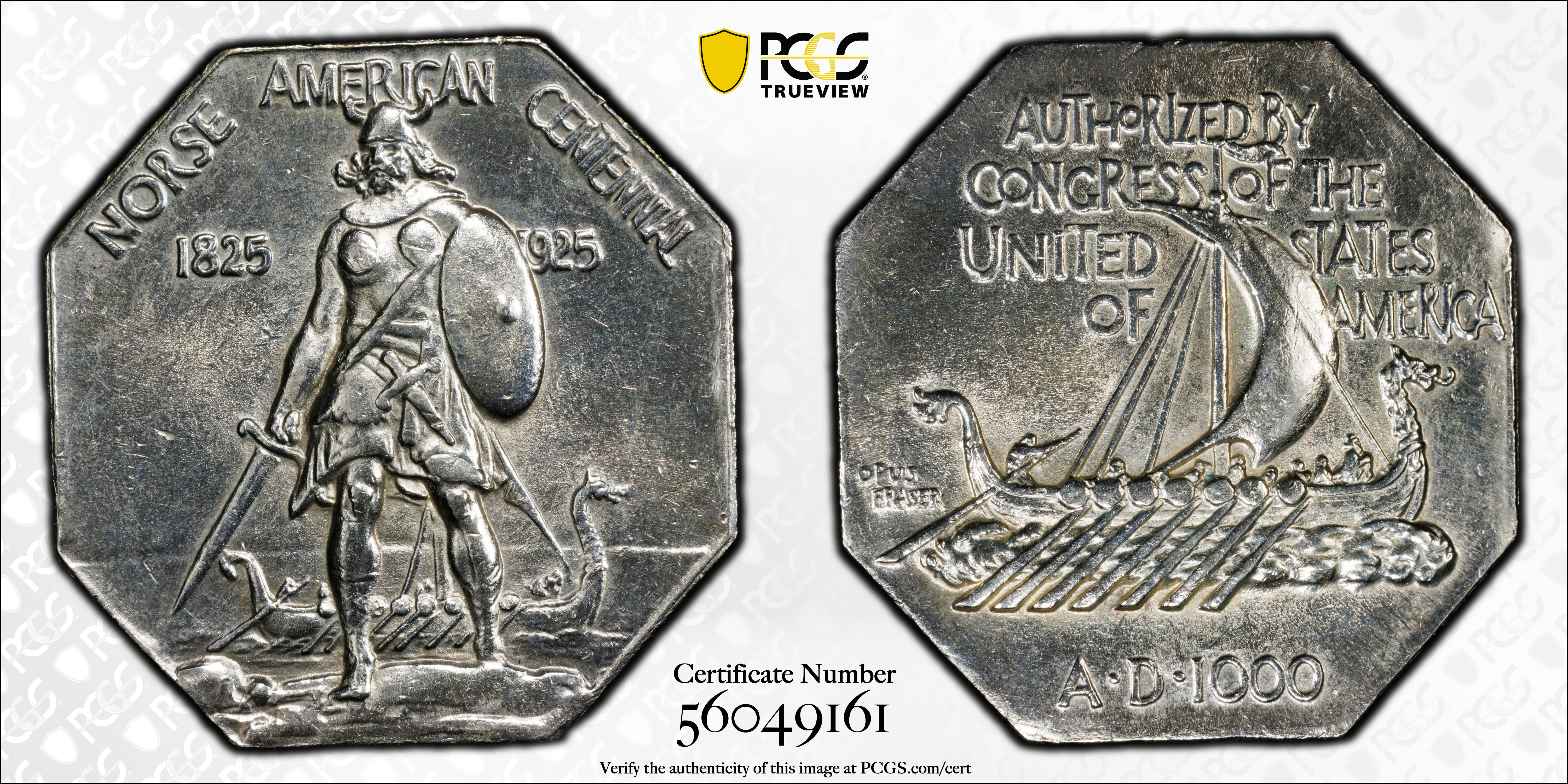 1925 Norse American Medal Thick MS Values | Greysheet