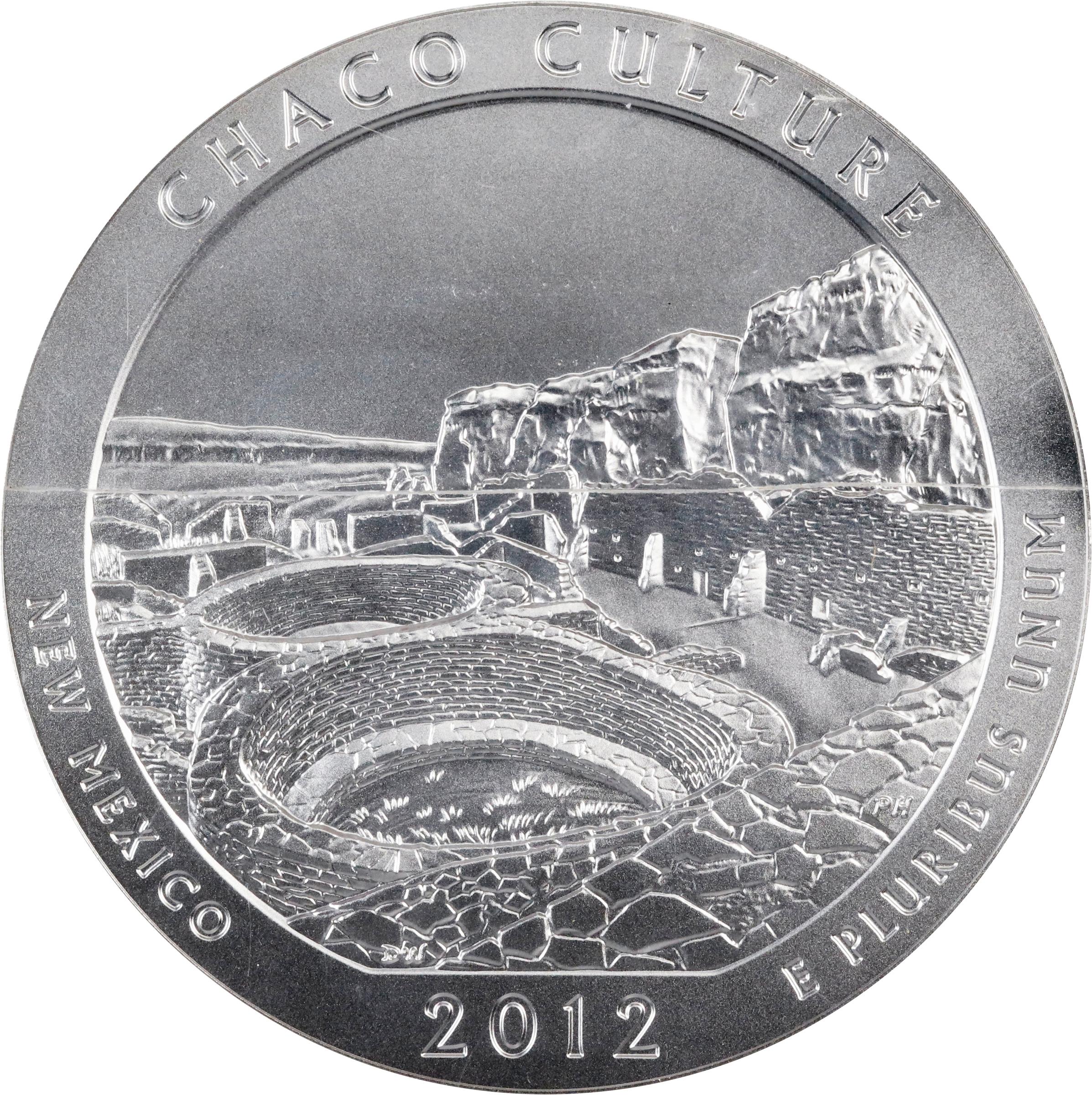 image for: 2012-P America the Beautiful Silver Bullion Coin. Chaco Culture National Historical Park. Specimen-70 (PCGS).